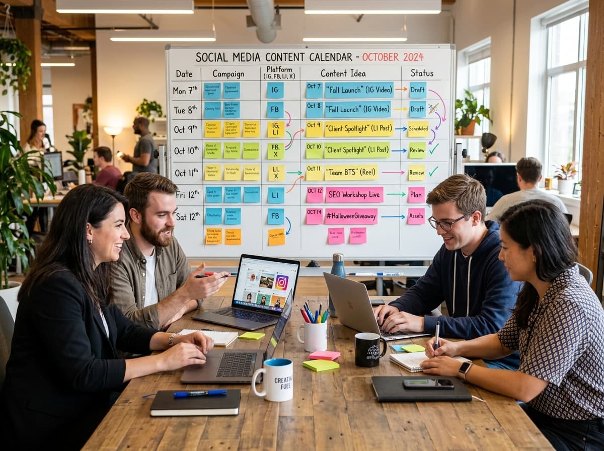 Social Media Content Calendar & Team - RepublikWeb